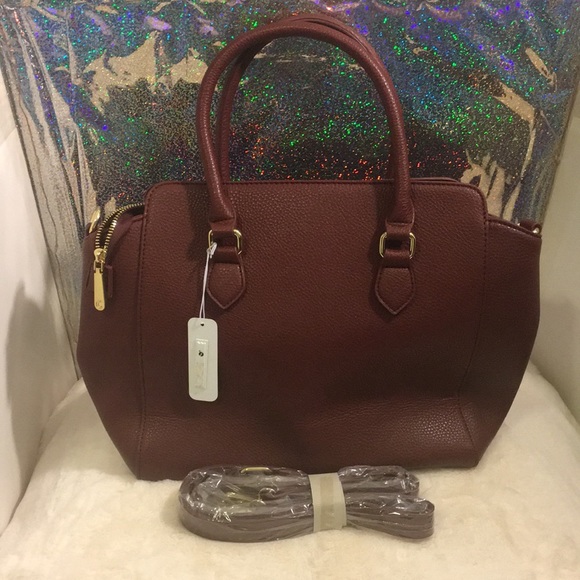 Charming Charlie burgundy handbag with strap - Picture 2 of 3